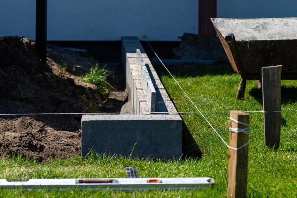 Foundation prep before selling your home, with concrete block walls forming the base structure